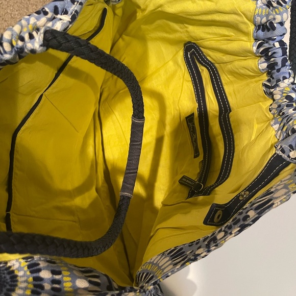 Vera Bradley tote bag multi blue with yellow and white - Picture 4 of 8